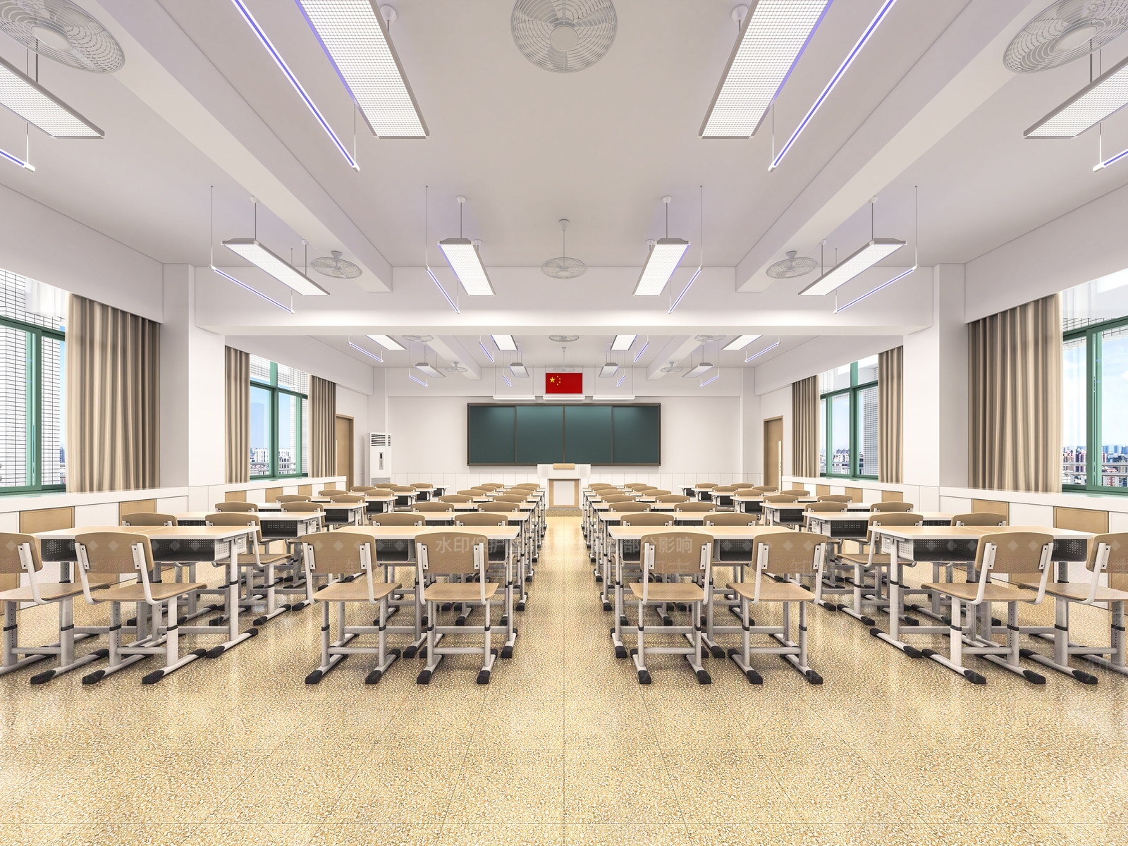 现代教室3D模型下载【ID:1203669442】