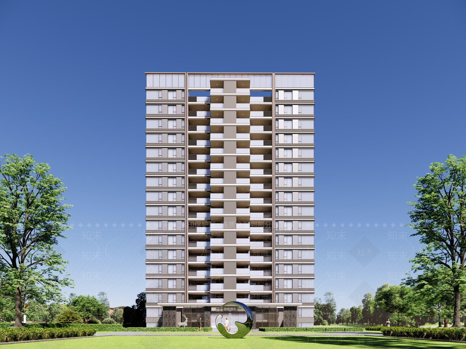 现代高层住宅SU模型下载【ID:1203669566】