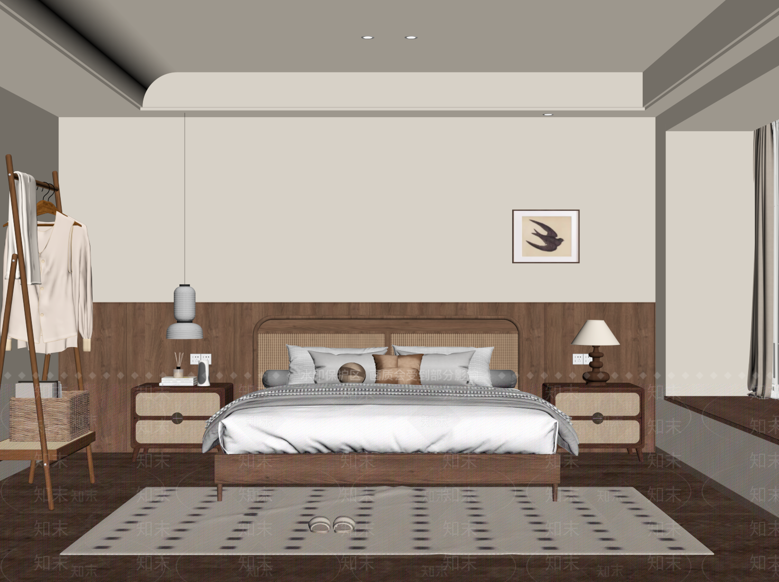中古家居卧室SU模型下载【ID:1203669703】