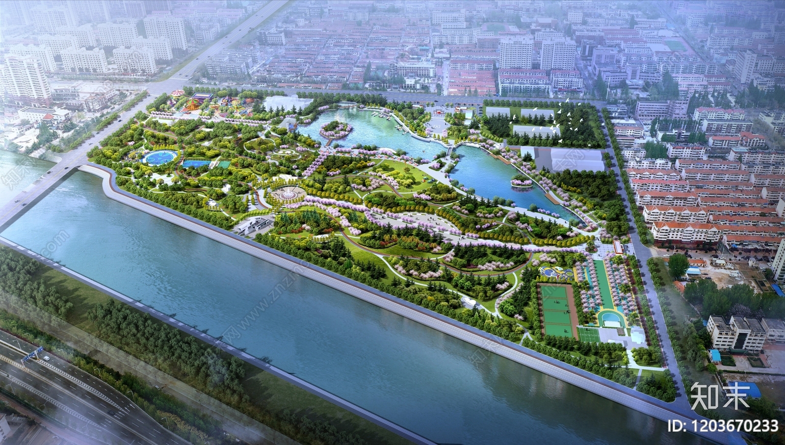 现代新中式综合性公园景观下载【ID:1203670233】