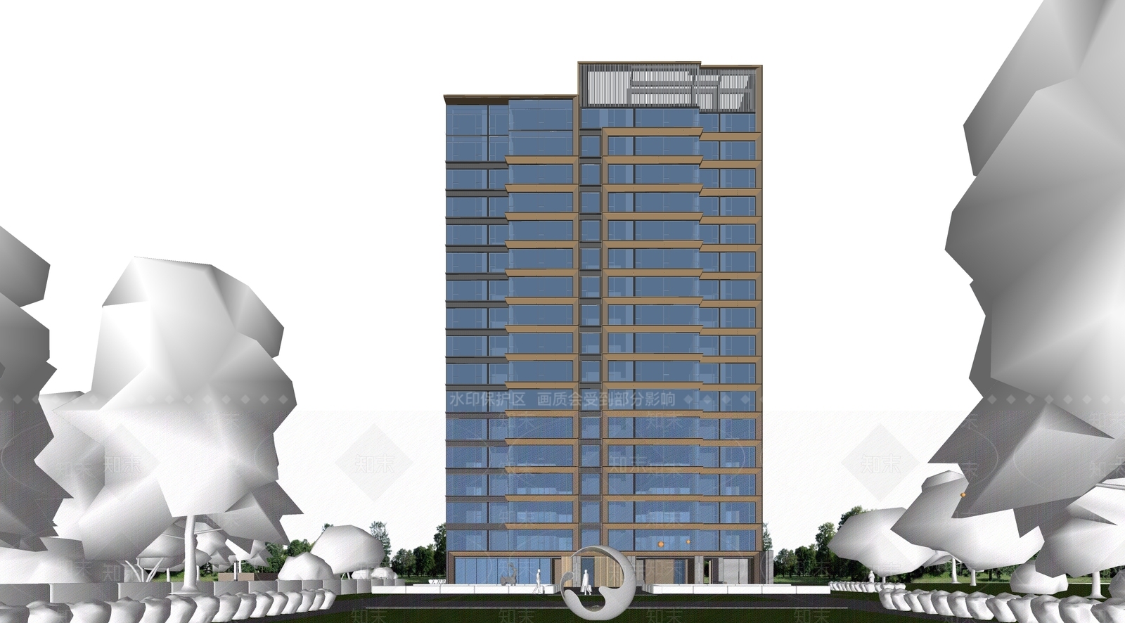 现代高层住宅SU模型下载【ID:1203670353】