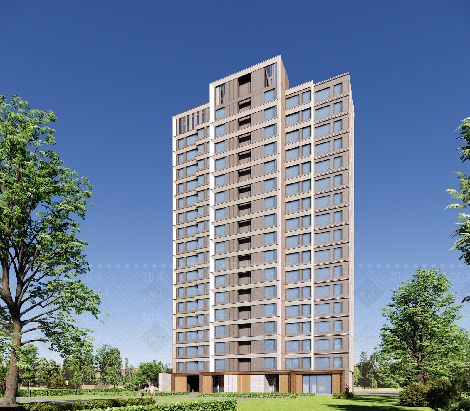 现代高层住宅SU模型下载【ID:1203670569】