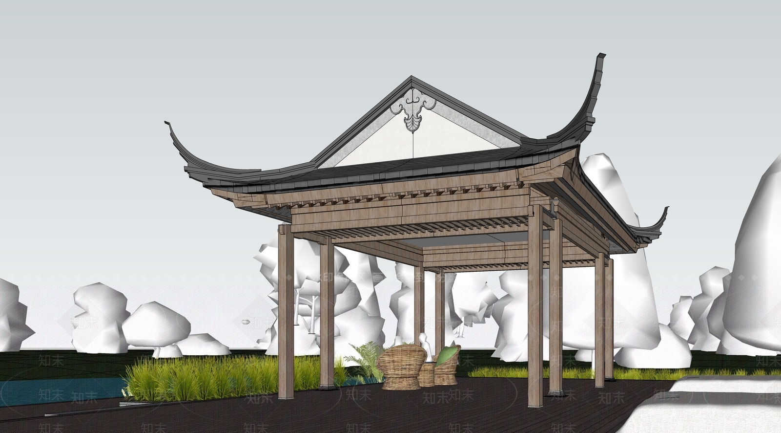 中式亭子SU模型下载【ID:1203671592】