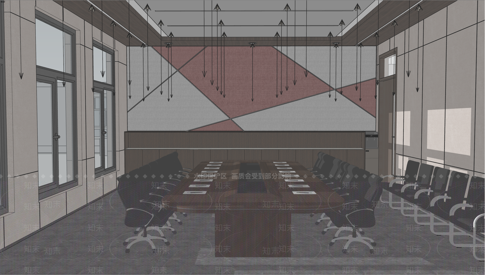 新中式会议室SU模型下载【ID:1203672201】