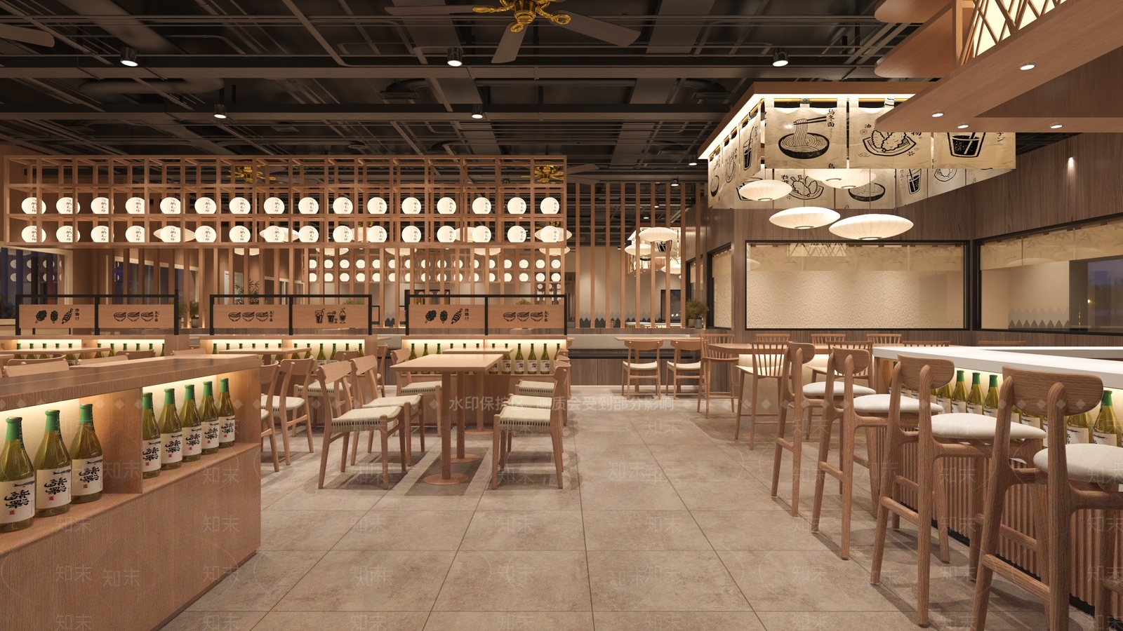 日式复古日料店3D模型下载【ID:1203676697】