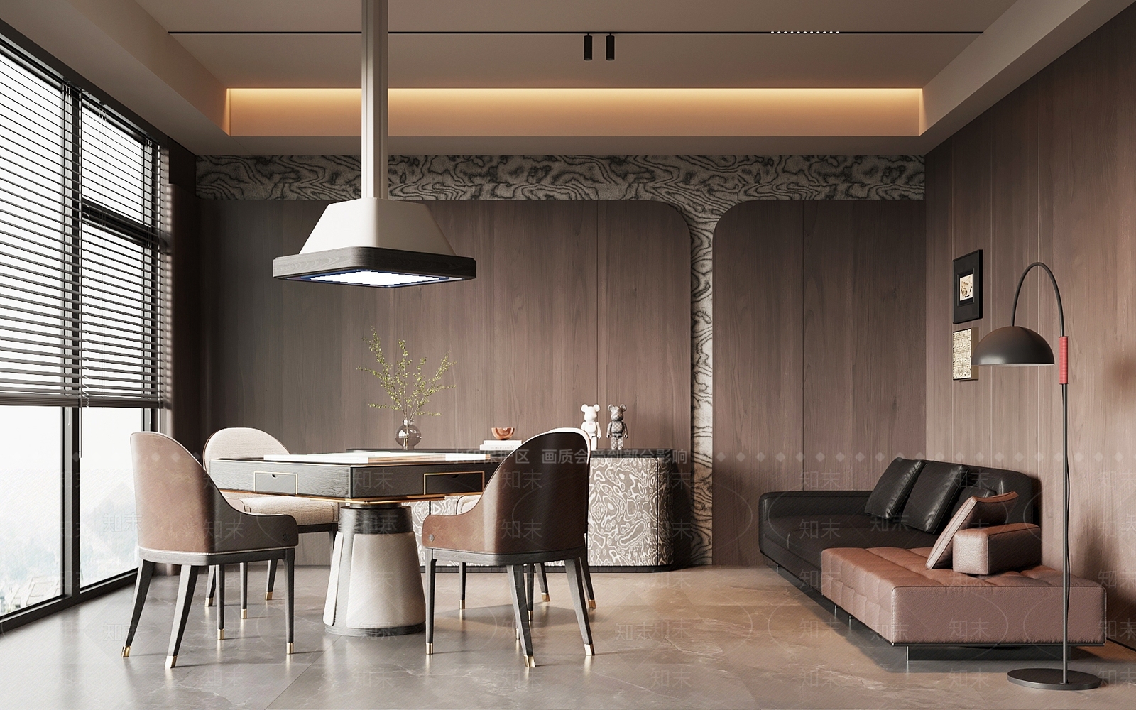 现代意式棋牌室3D模型下载【ID:1203673712】