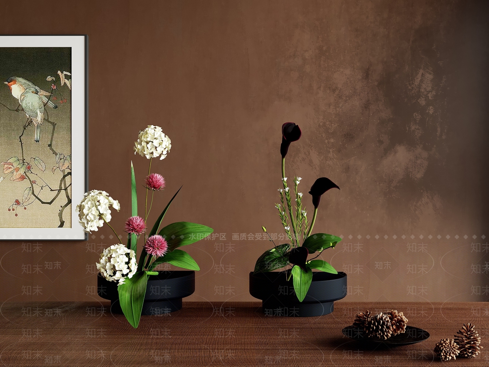 新中式花艺3D模型下载【ID:1203673877】