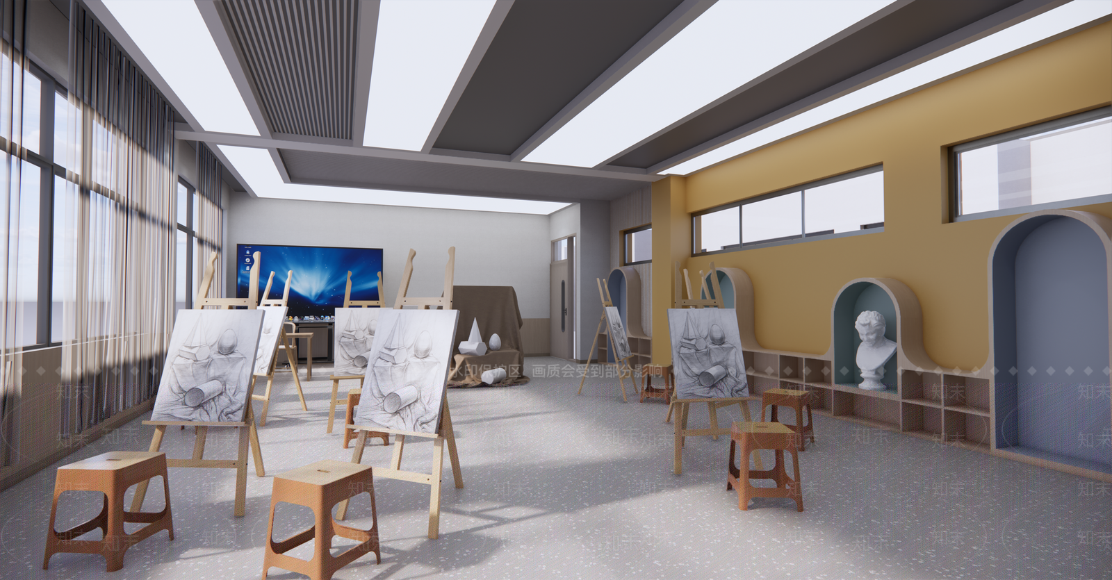 现代其他学校空间SU模型下载【ID:1203675197】