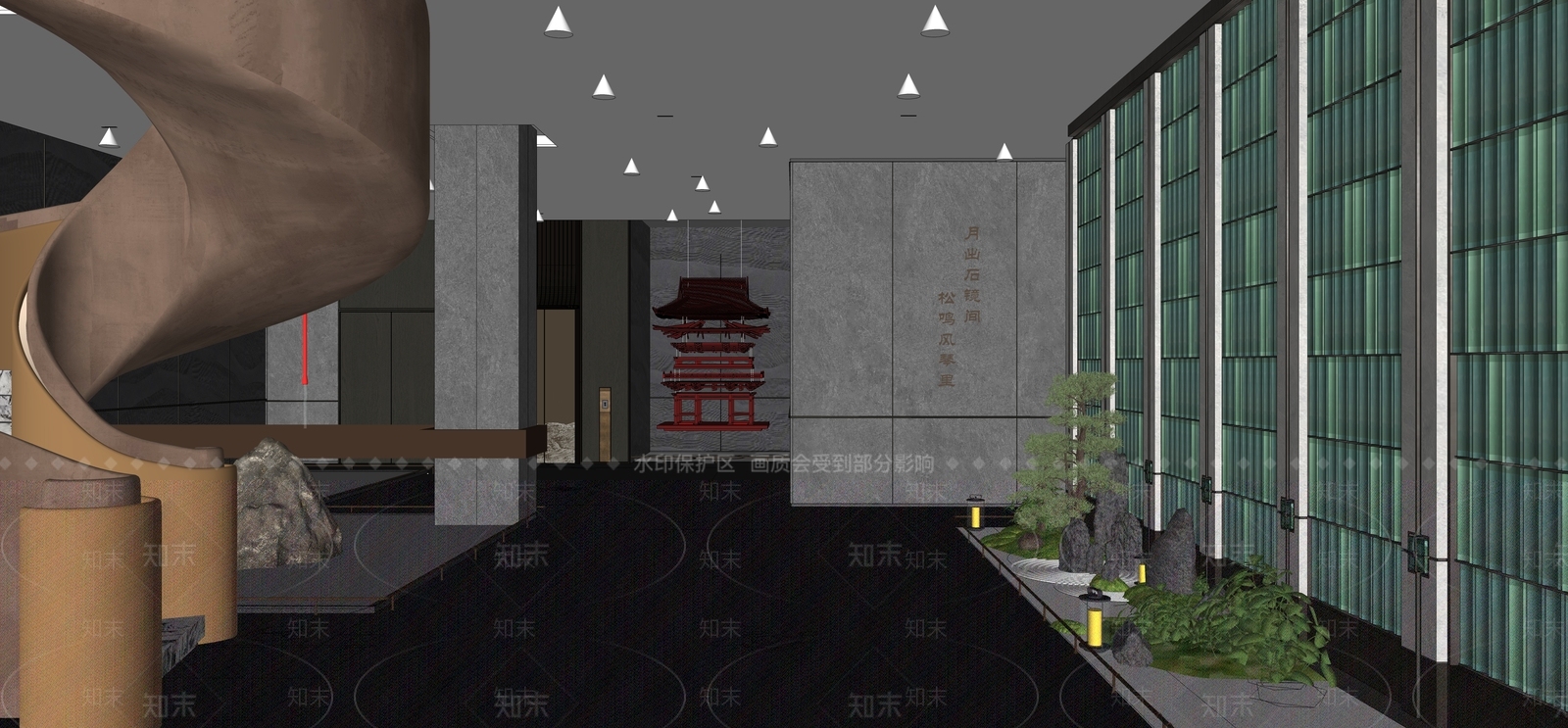 中式现代其他休闲娱乐空间SU模型下载【ID:1203675195】