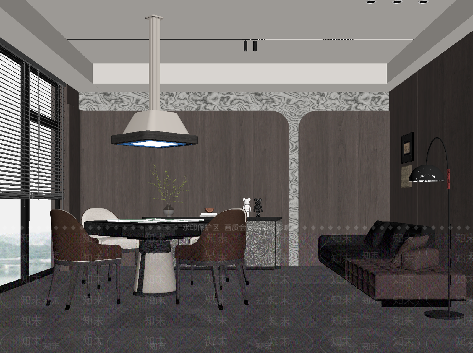现代意式棋牌室SU模型下载【ID:1203675685】