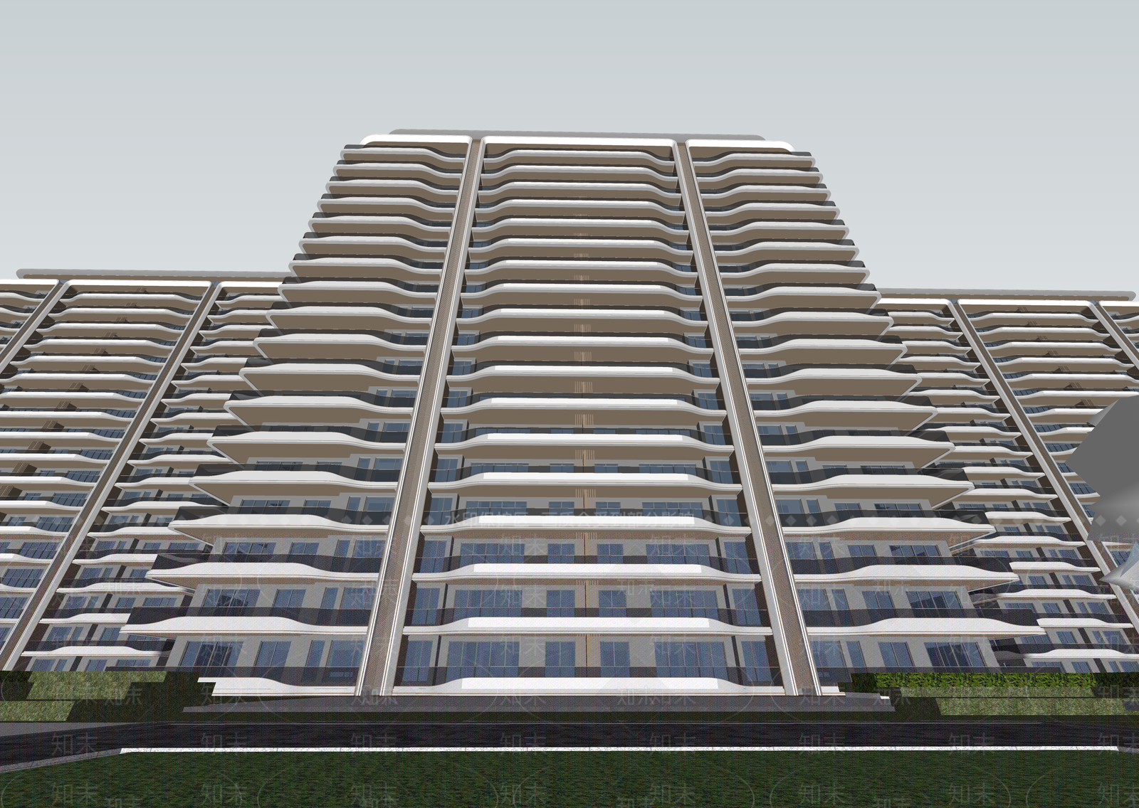 现代高层住宅SU模型下载【ID:1203676075】