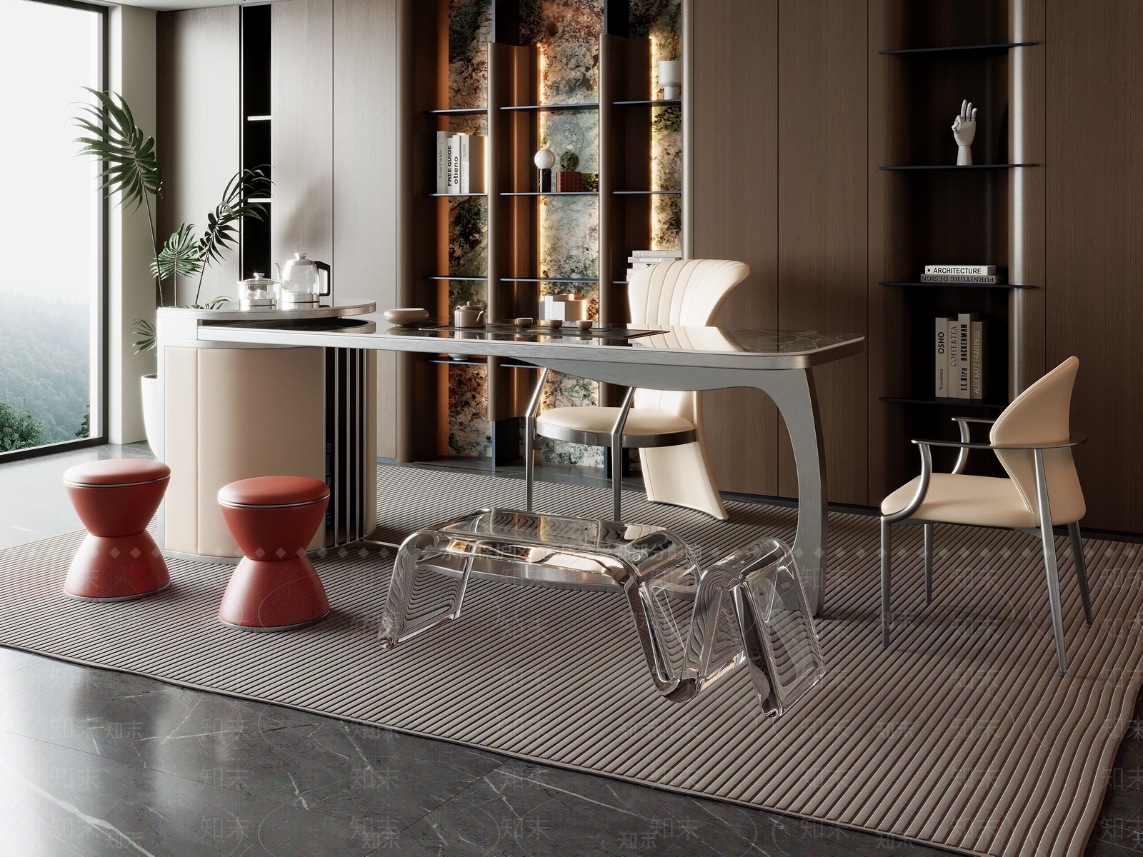 现代意式茶室3D模型下载【ID:1203676473】