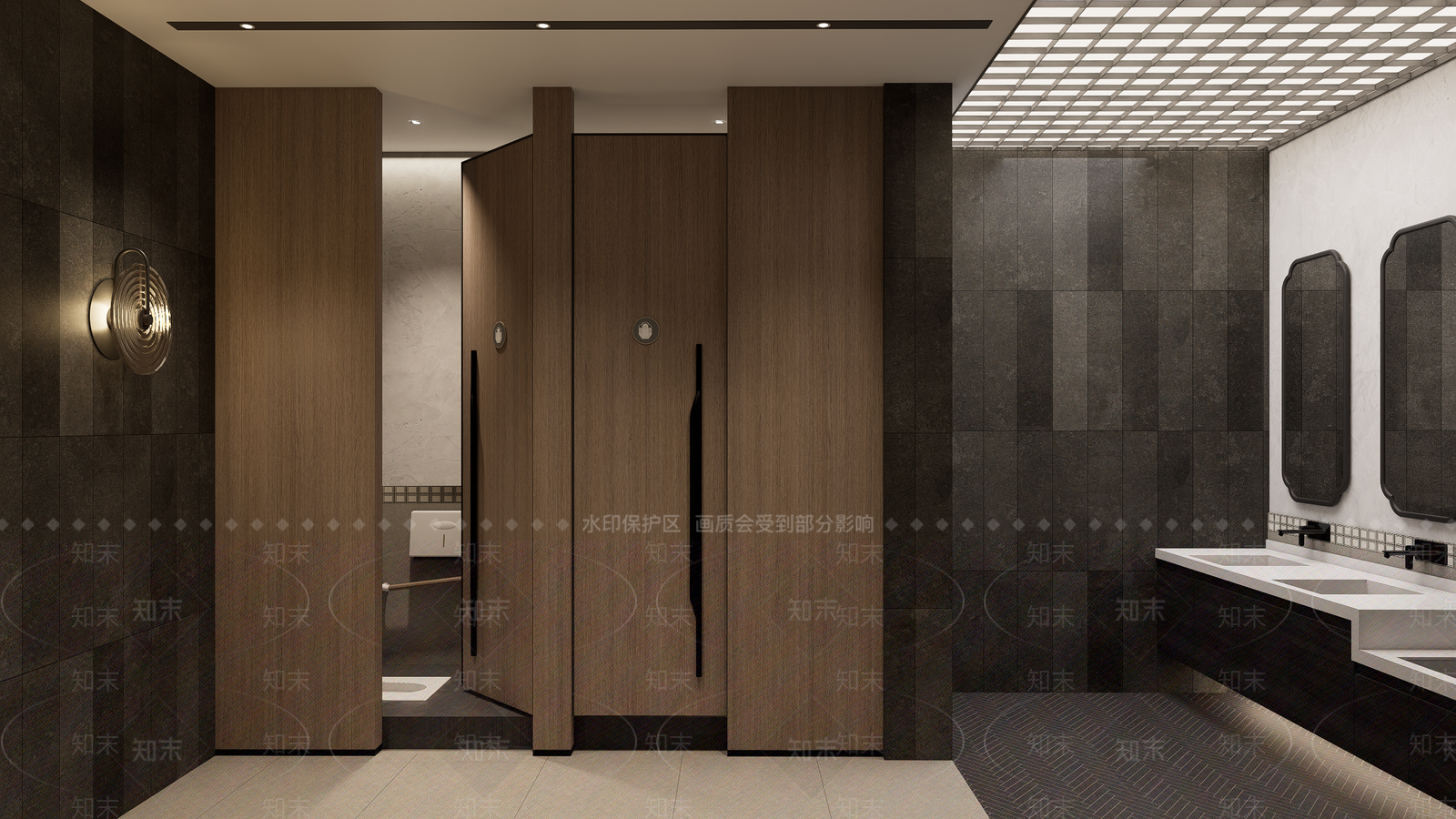 新中式现代公共卫生间SU模型下载【ID:1203676468】