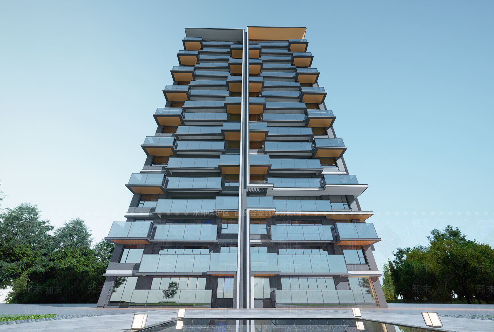 现代高层住宅SU模型下载【ID:1203677796】