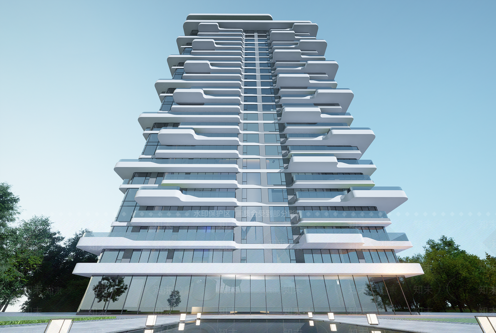 现代高层住宅SU模型下载【ID:1203941047】