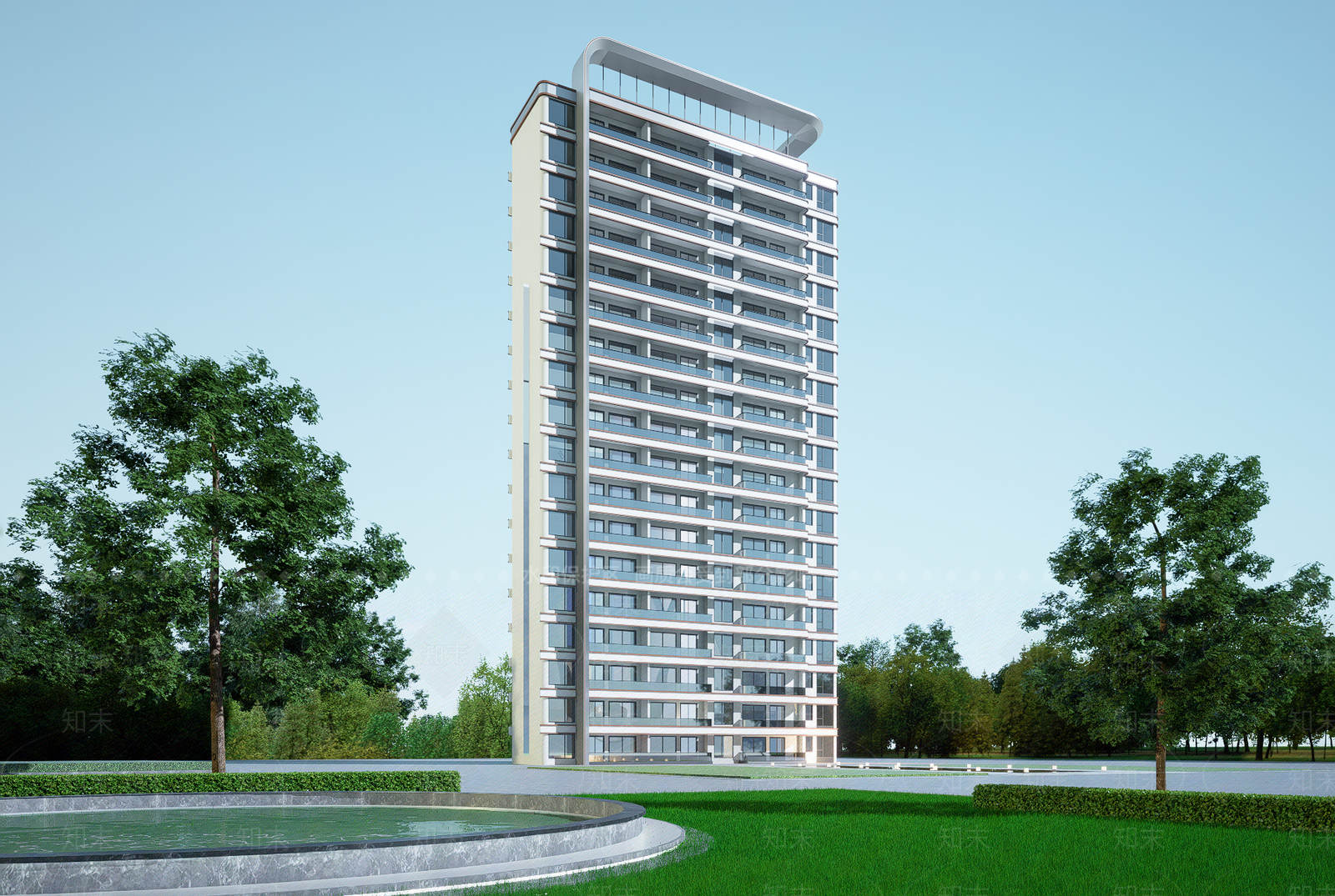 现代高层住宅SU模型下载【ID:1203941045】