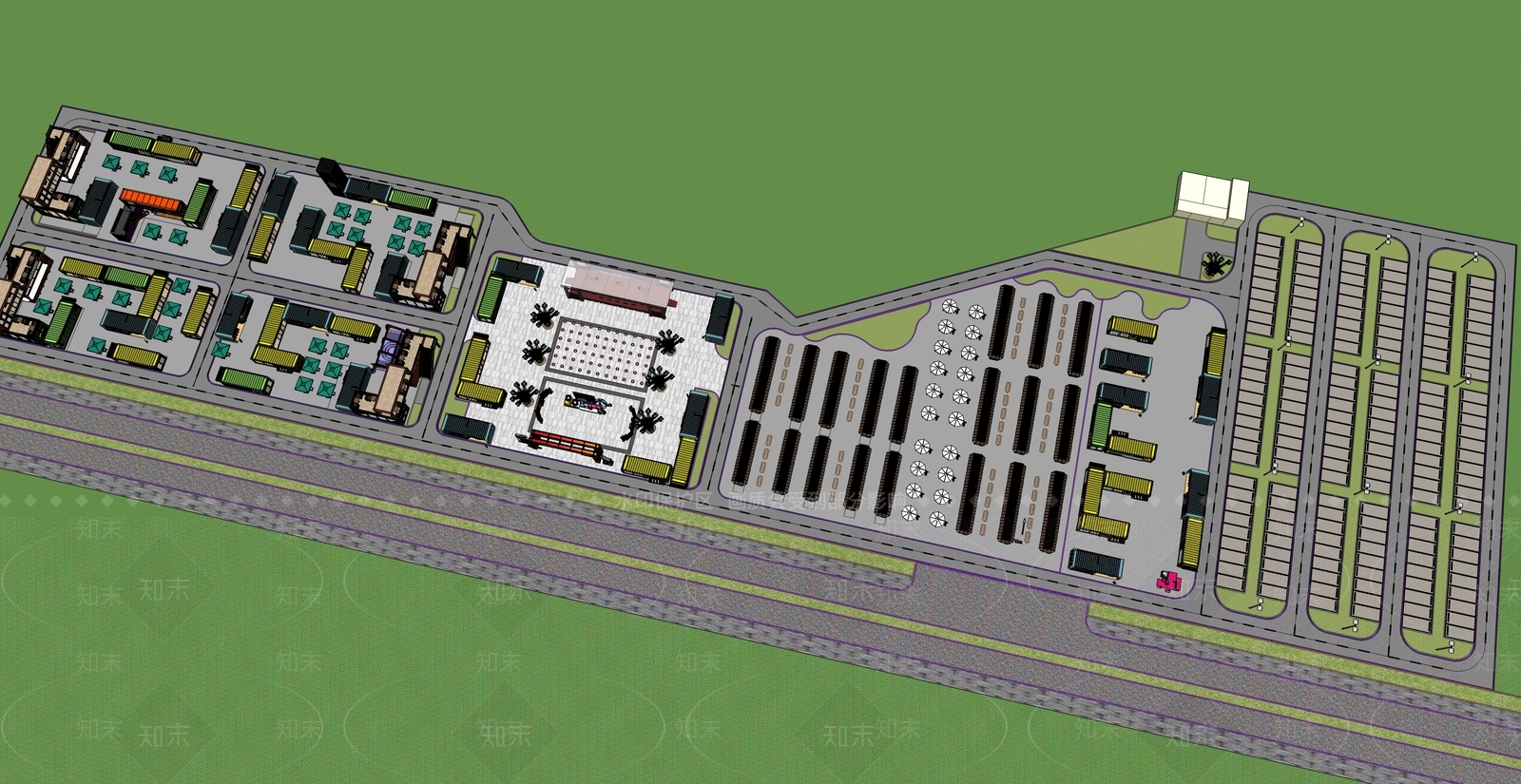 现代商业街SU模型下载【ID:1203678540】