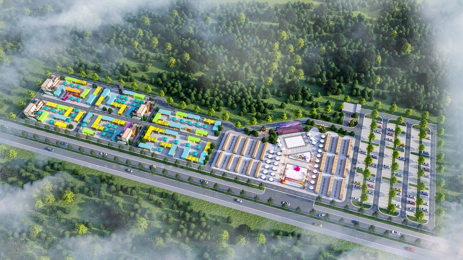 现代商业街SU模型下载【ID:1203678540】