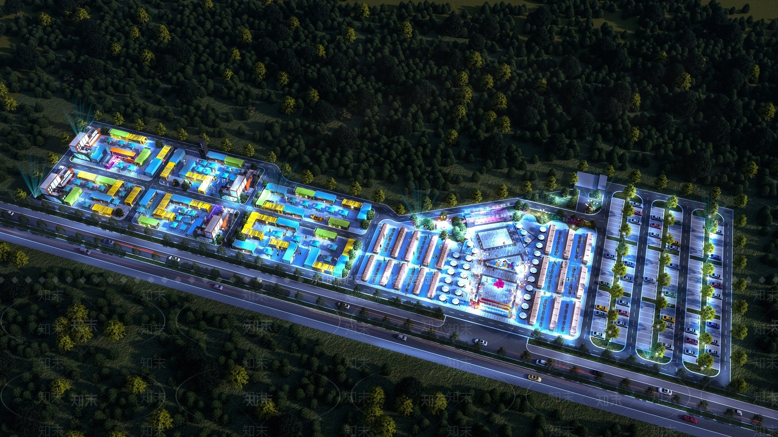 现代商业街SU模型下载【ID:1203678540】