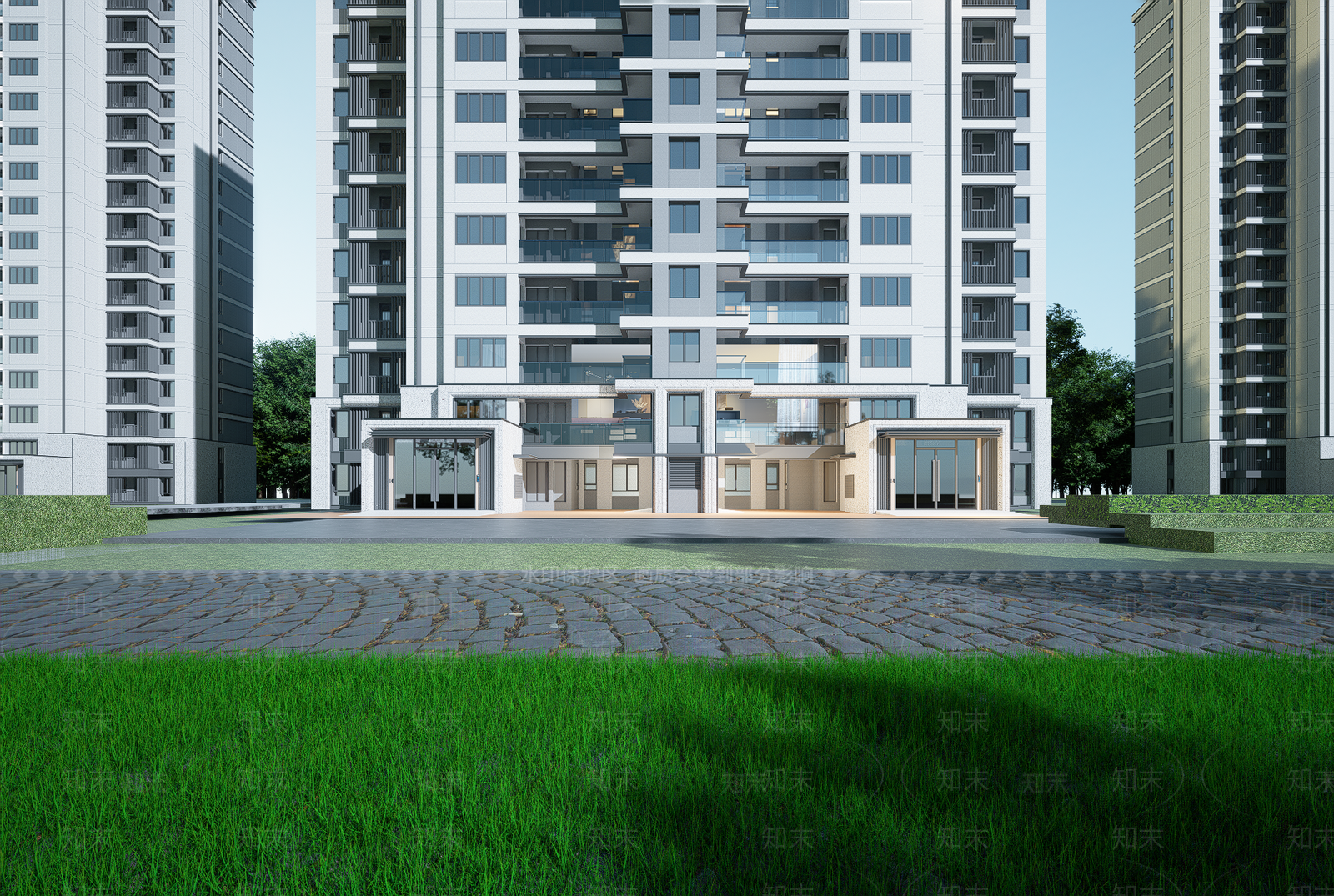 现代高层住宅SU模型下载【ID:1203678462】