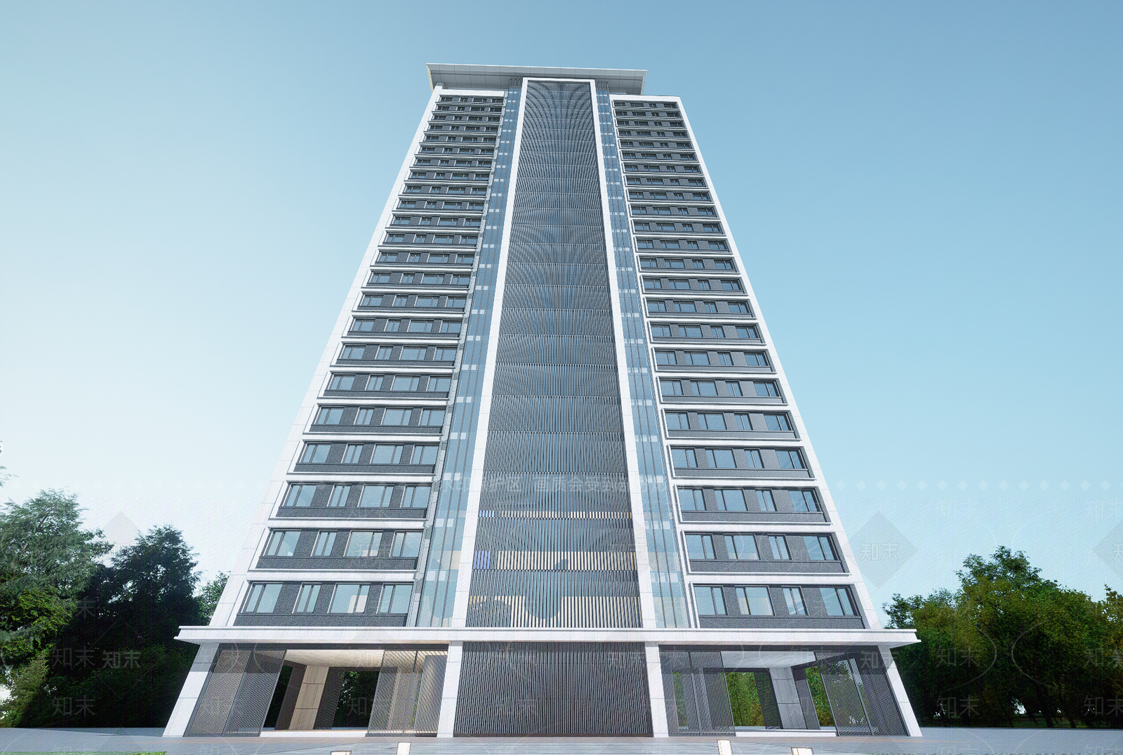 现代高层住宅SU模型下载【ID:1203679281】