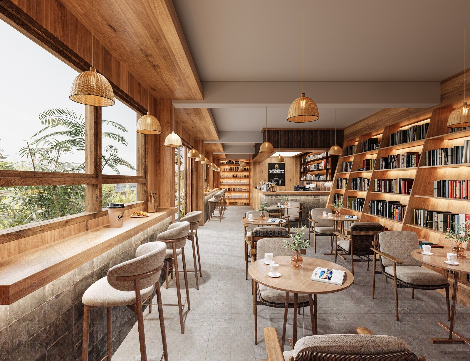 现代奶茶店3D模型下载【ID:1203681077】