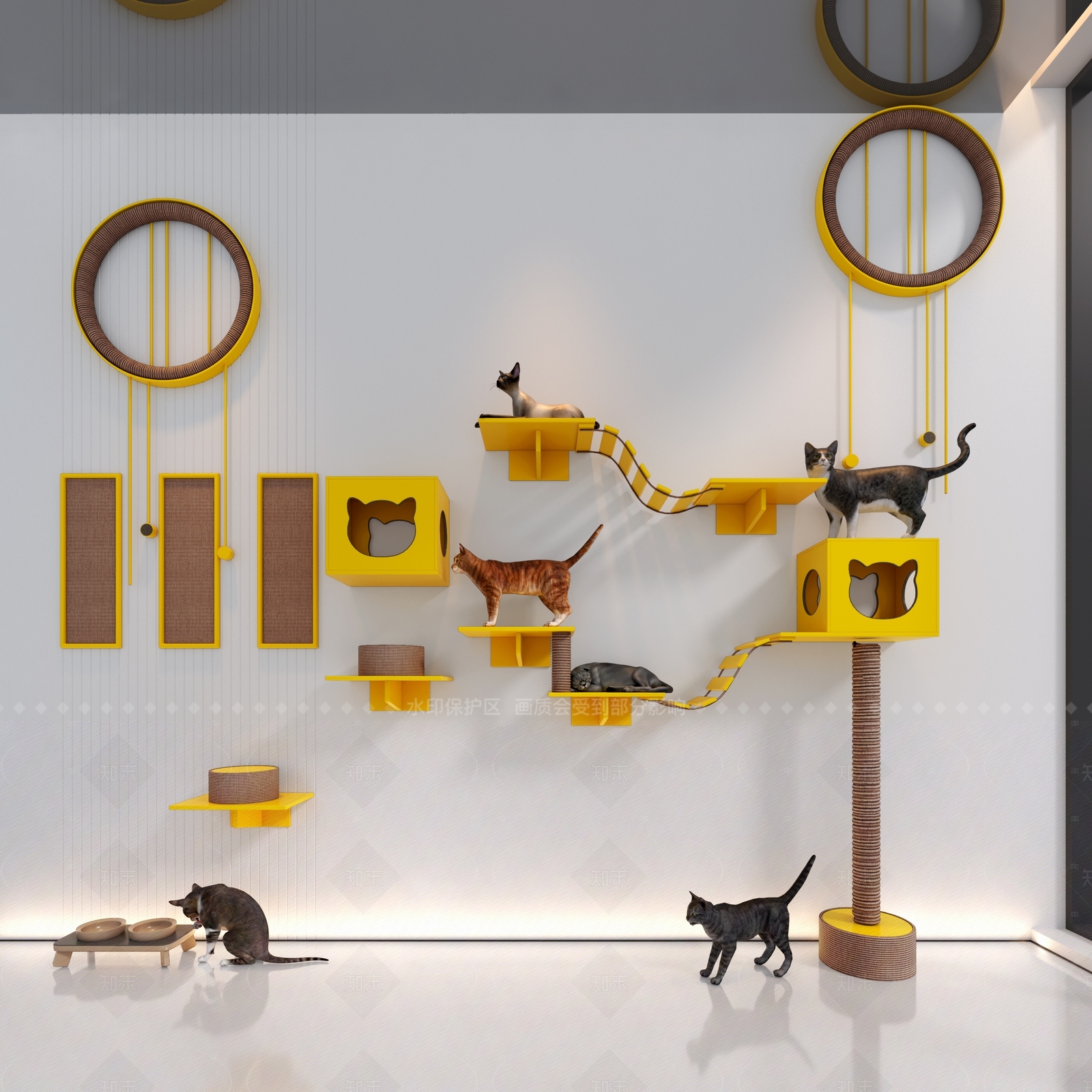 猫爬架3D模型下载【ID:1205091956】