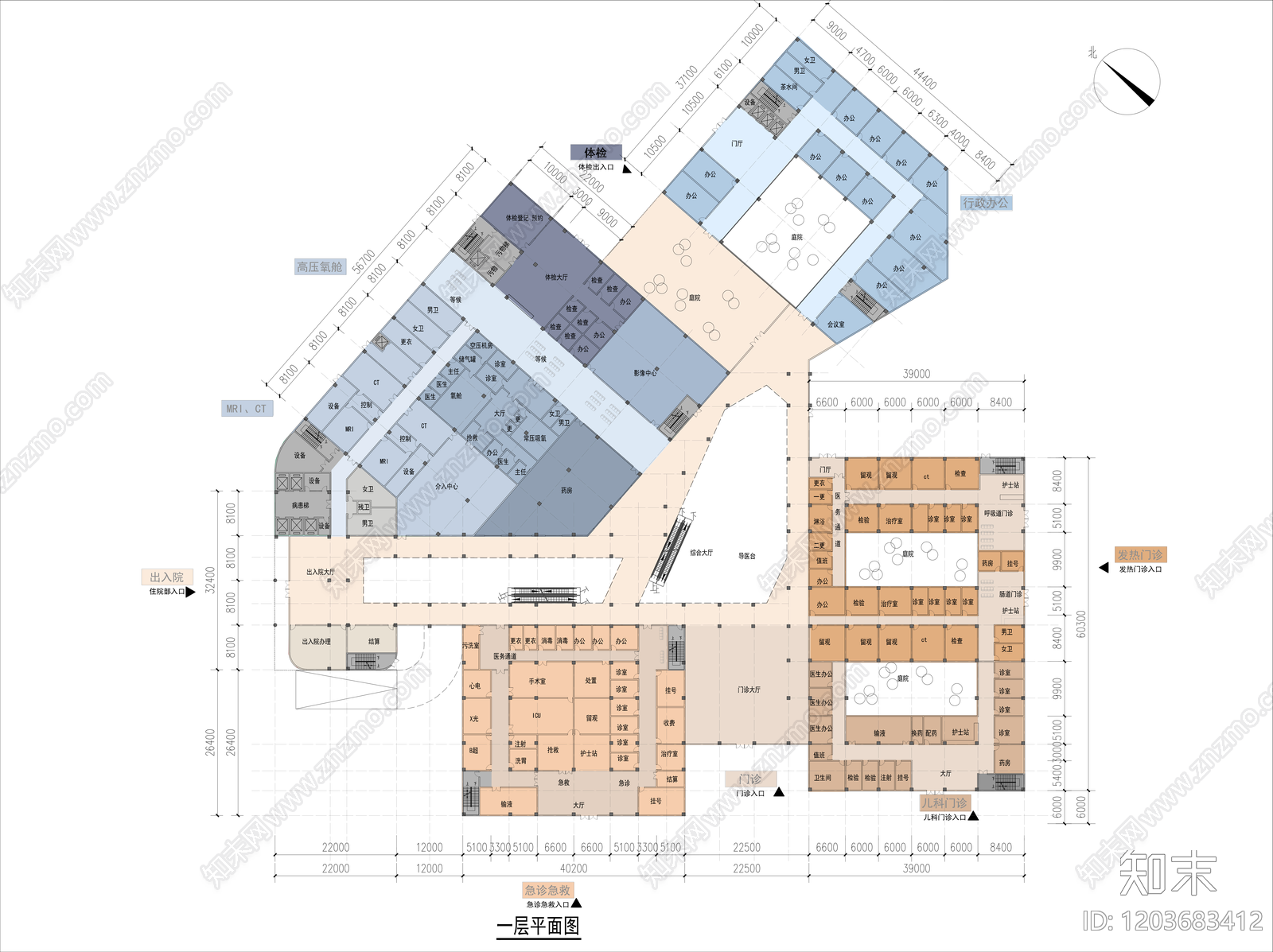 现代医院建筑施工图下载【ID:1203683412】