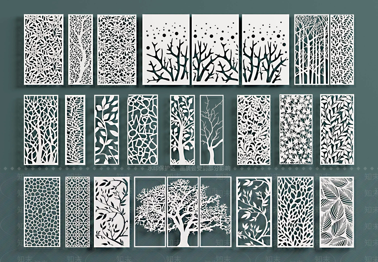 现代艺术隔断SU模型下载【ID:1203683892】