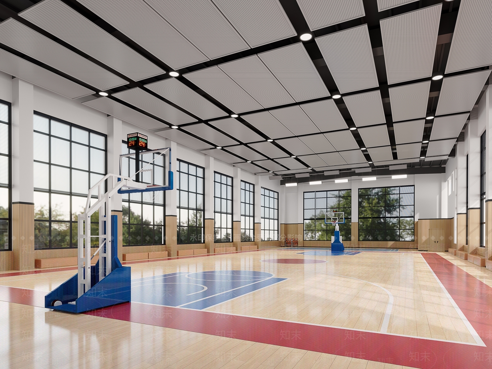 现代篮球场3D模型下载【ID:1203689004】