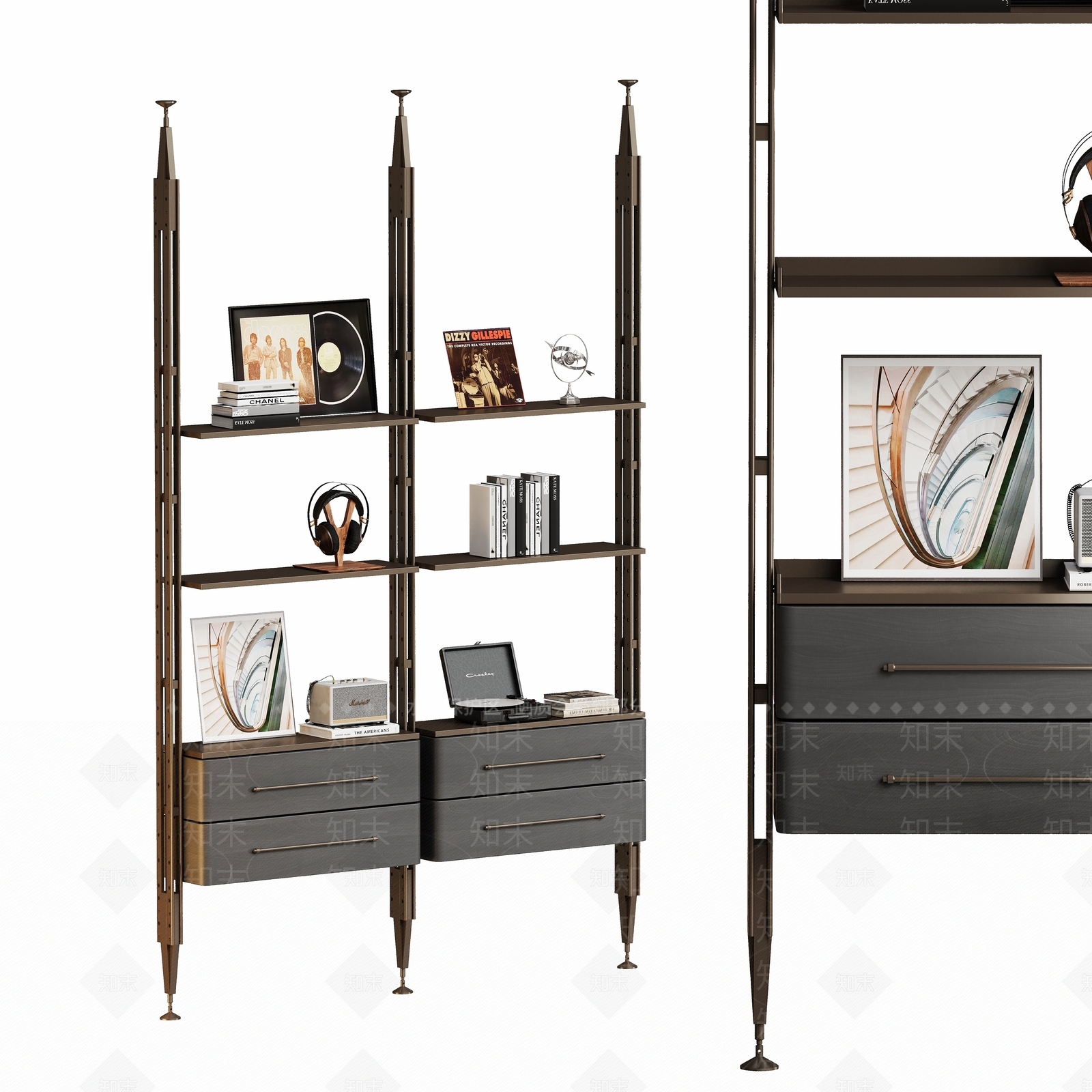 现代轻奢书架3D模型下载【ID:1203689018】