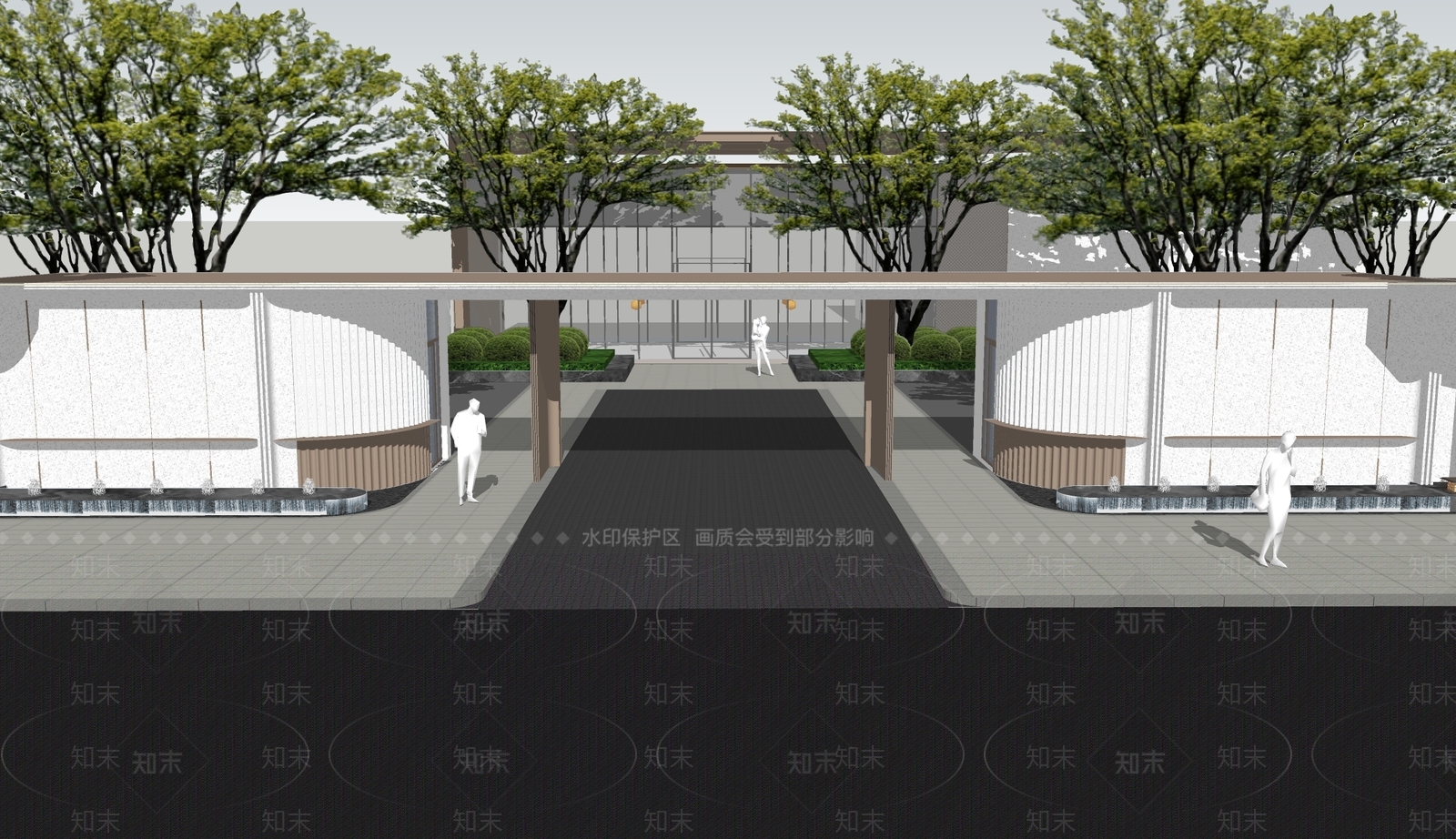 现代售楼处建筑SU模型下载【ID:1203689260】