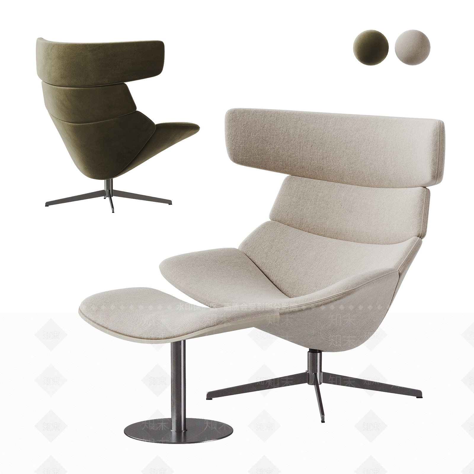 现代意式休闲椅3D模型下载【ID:1203690690】