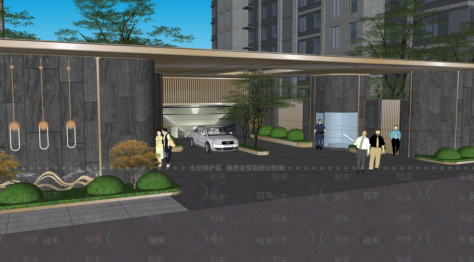 现代多层住宅SU模型下载【ID:1203690603】