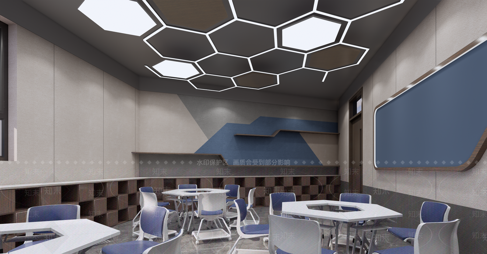 新中式其他学校空间SU模型下载【ID:1203691643】