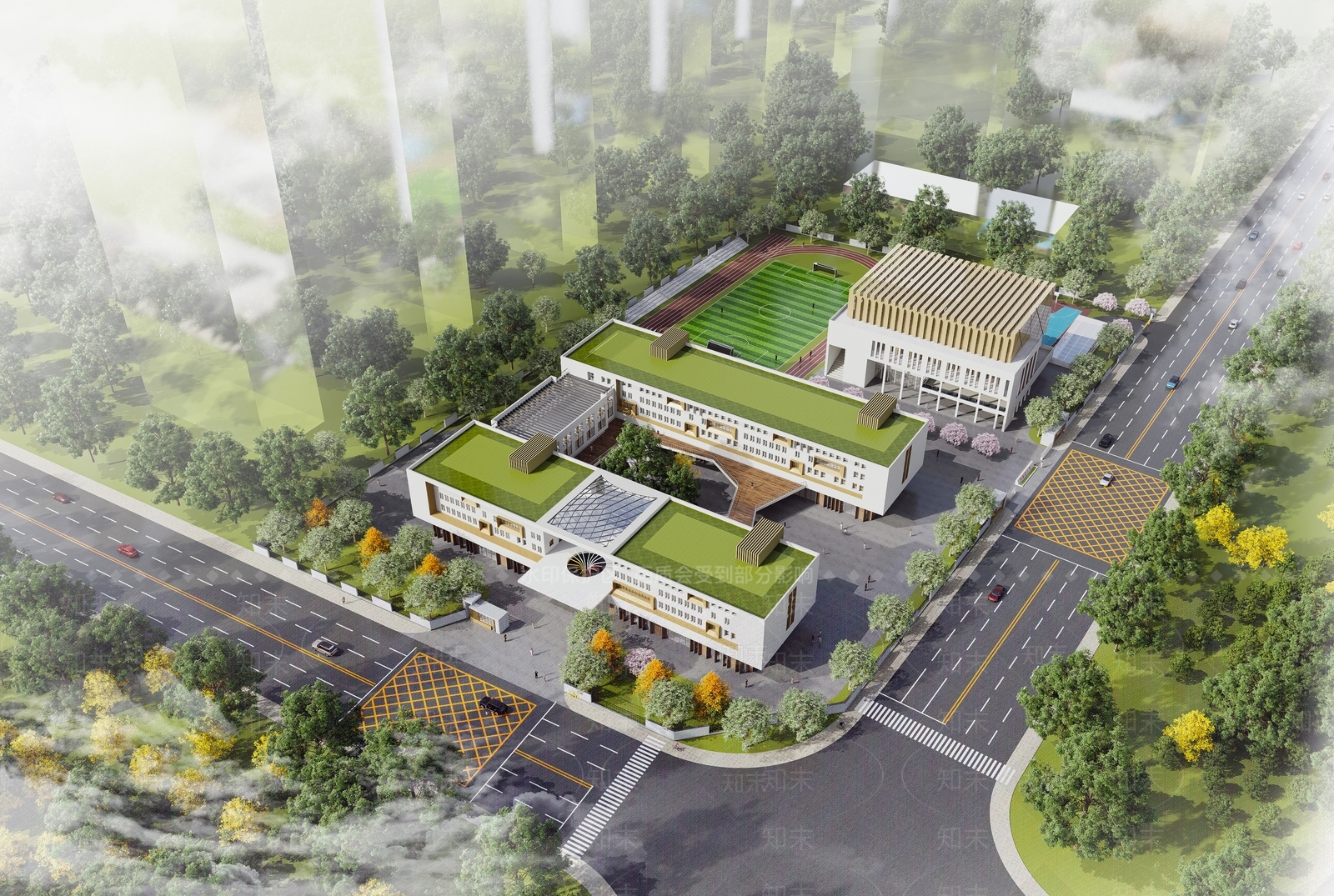 现代学校建筑SU模型下载【ID:1203691858】