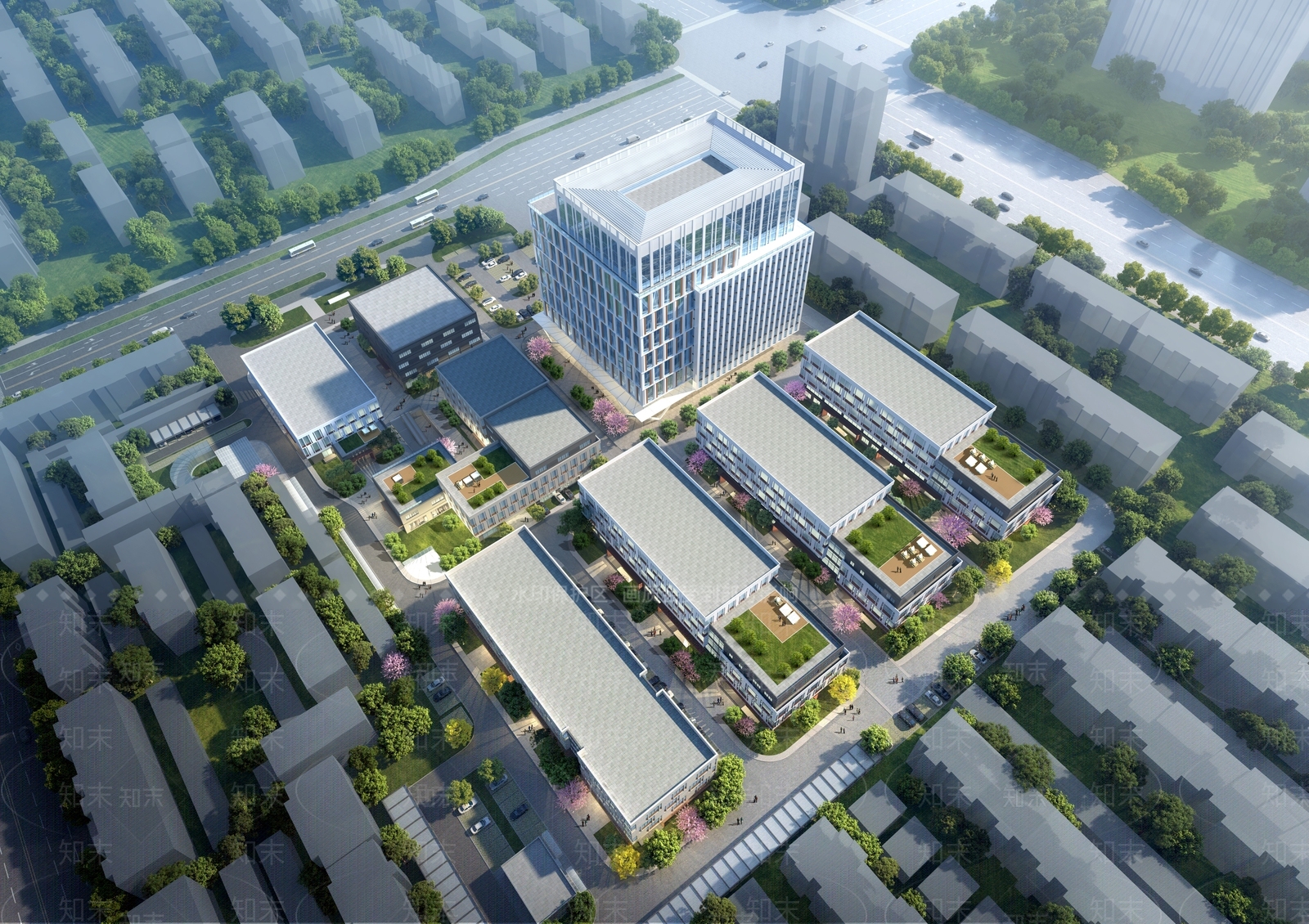 现代研发中心SU模型下载【ID:1203693096】