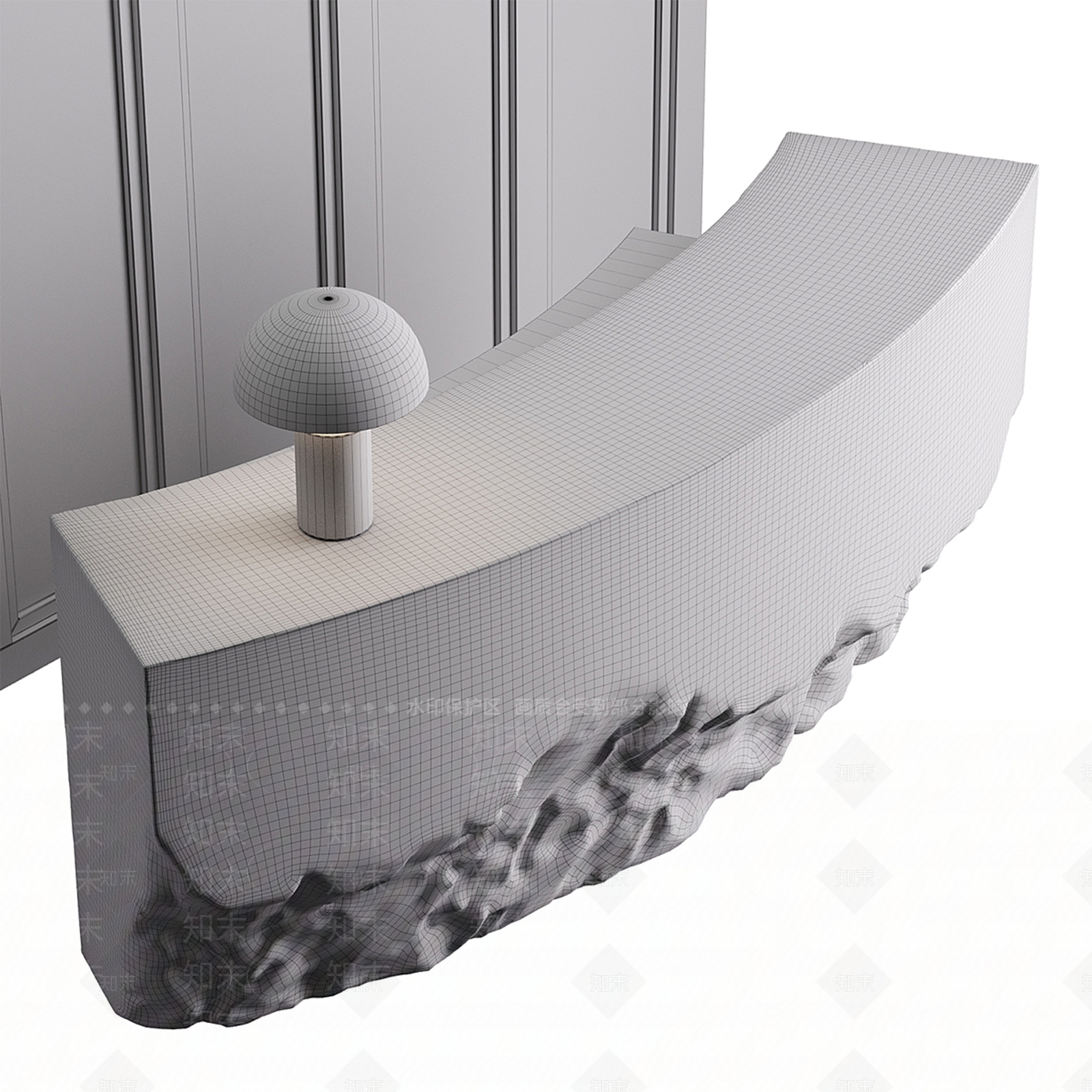 侘寂禅意前台3D模型下载【ID:1203694173】