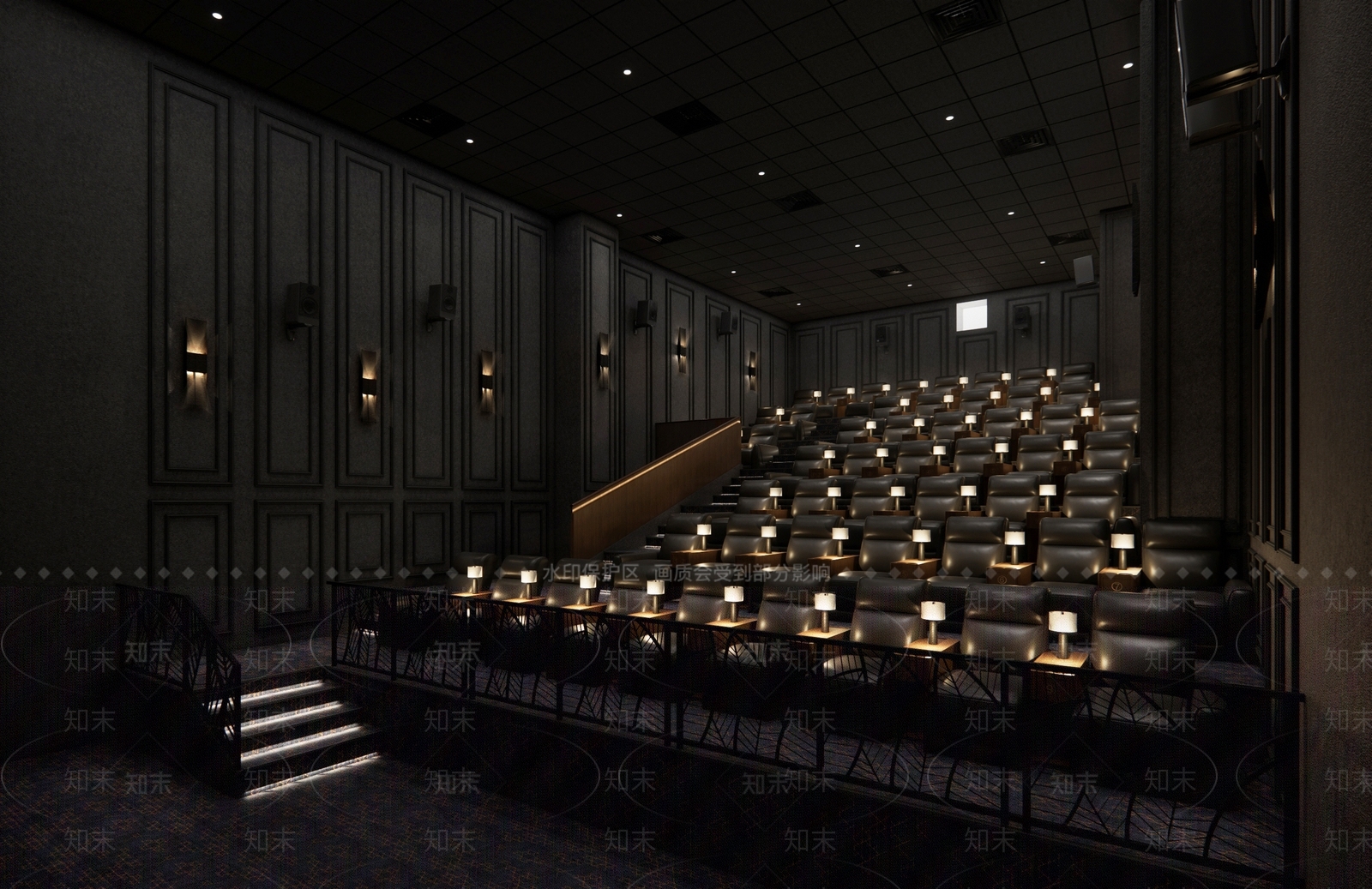 简欧现代电影院SU模型下载【ID:1203695538】