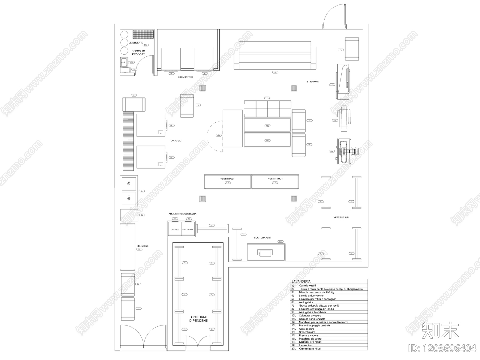 9套干洗店洗衣店洗衣房CAD平面布置图cad施工图下载【ID:1203696404】
