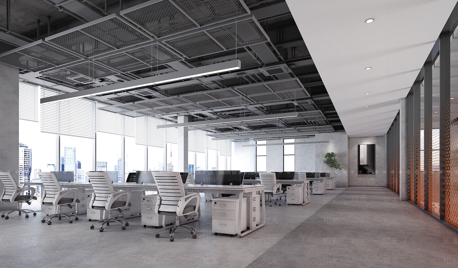 现代工业办公大厅3D模型下载【ID:1203698024】