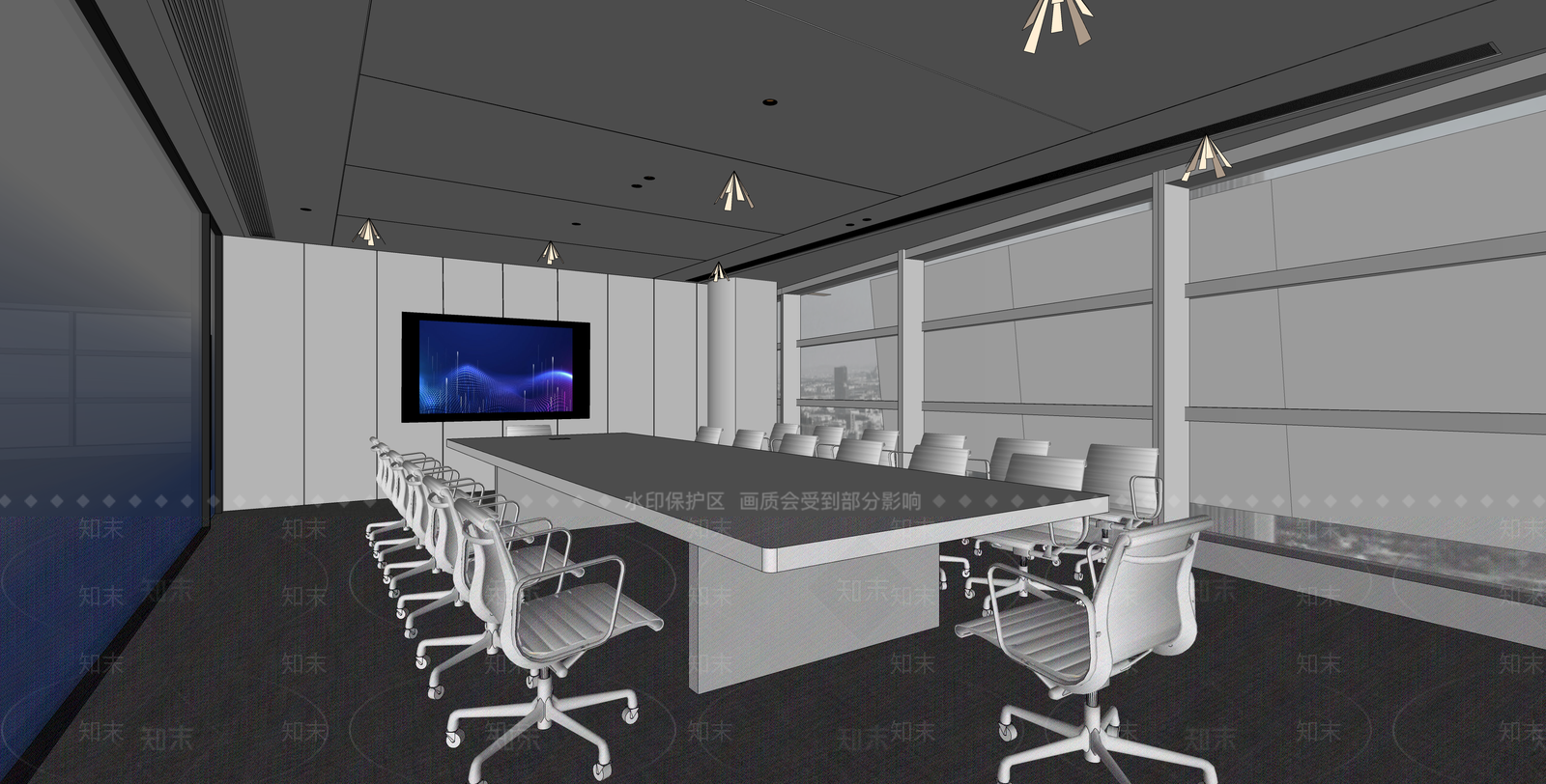 现代会议室SU模型下载【ID:1203699478】