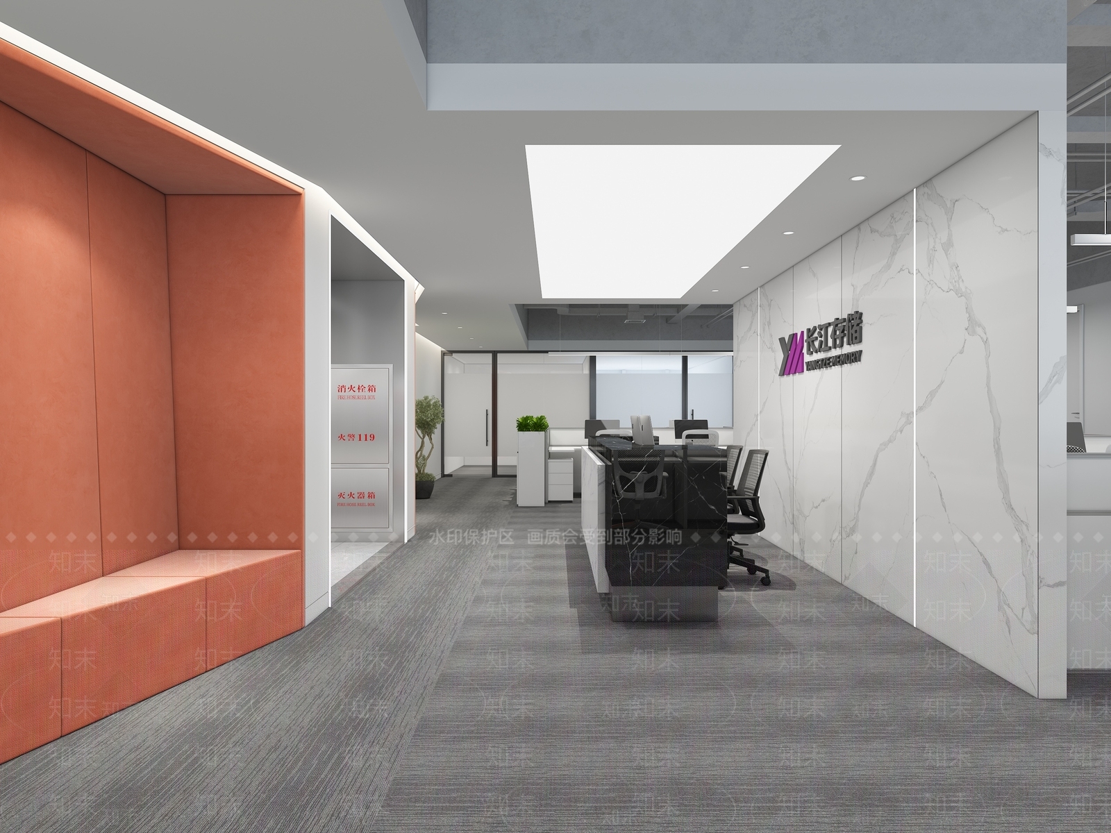 现代办公大厅3D模型下载【ID:1203703748】