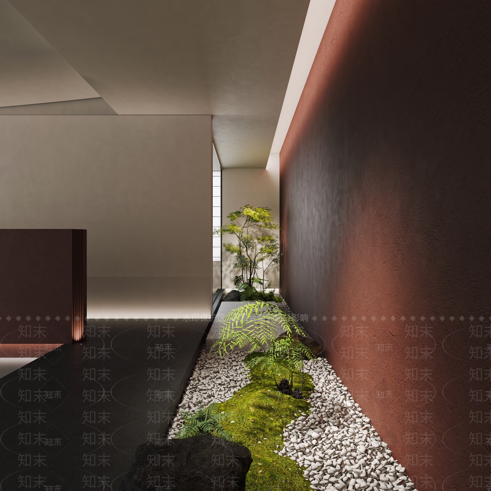 现代极简室内景观3D模型下载【ID:1203703531】