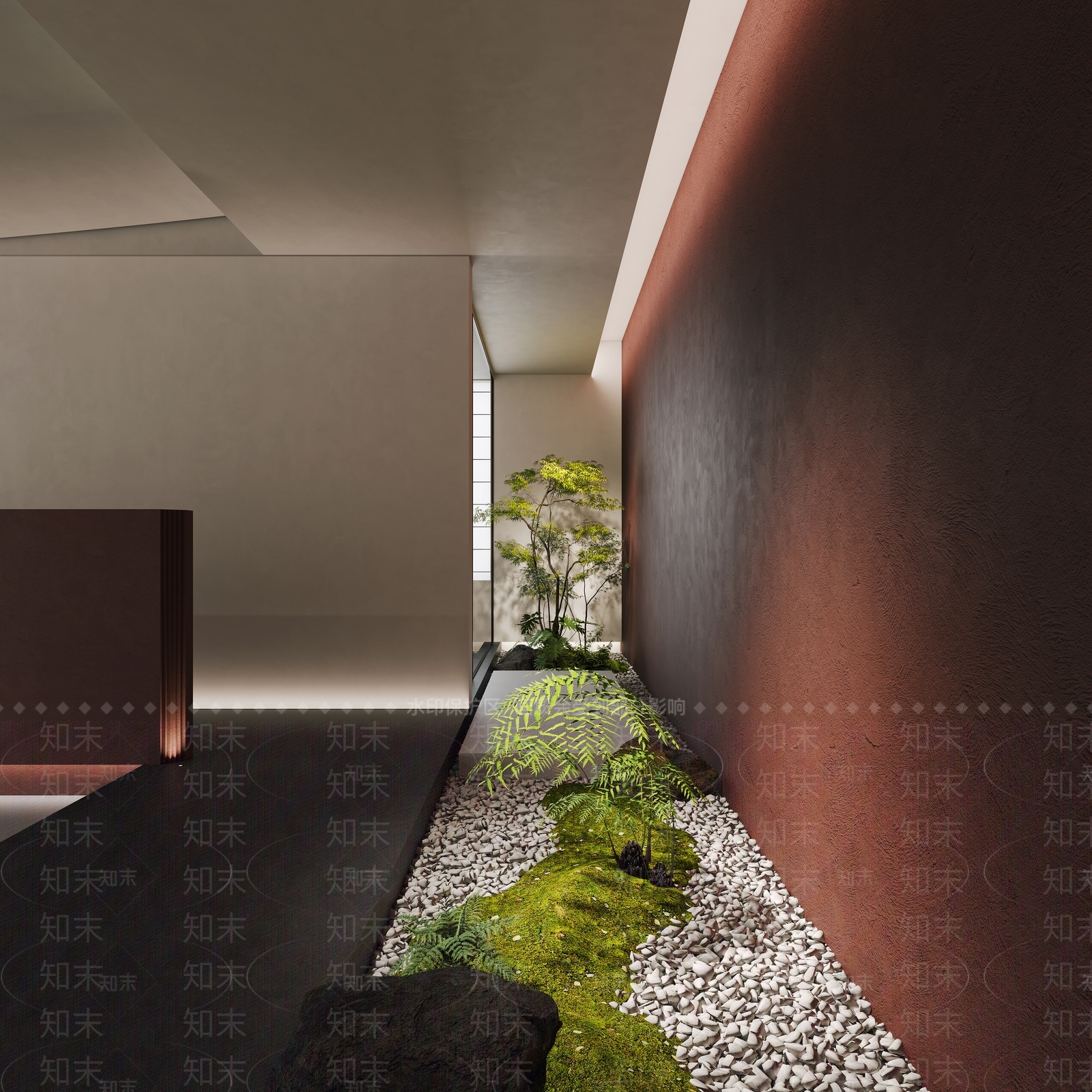 现代极简室内景观SU模型下载【ID:1203704212】