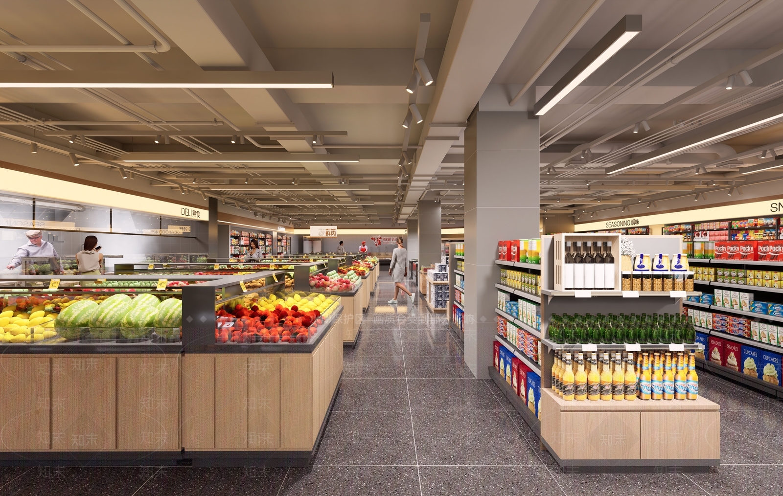 现代超市SU模型下载【ID:1203704372】