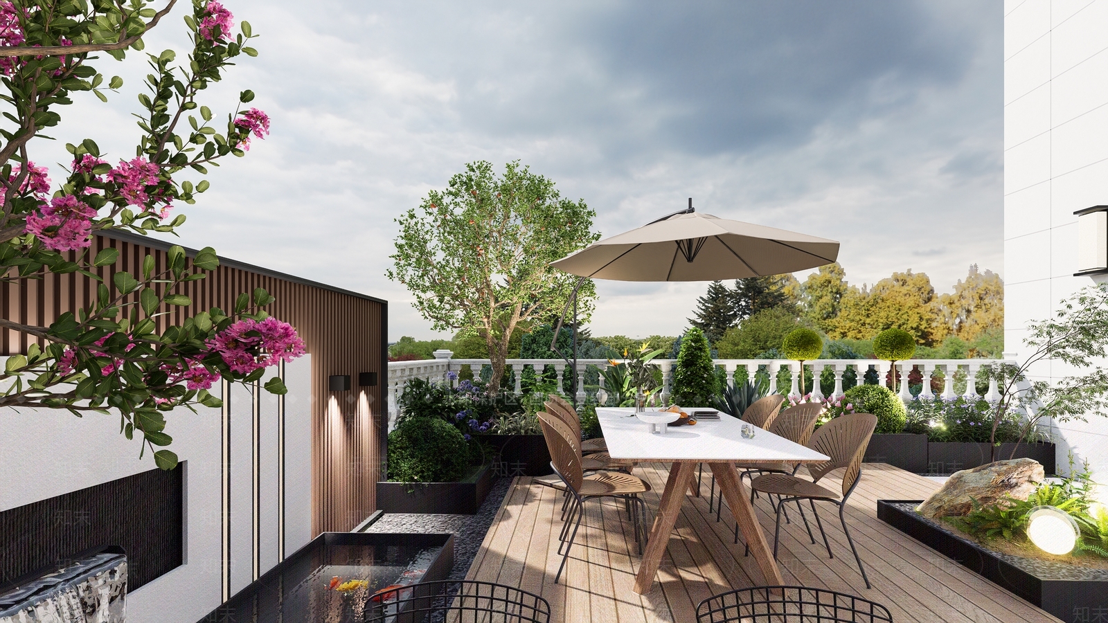 现代屋顶花园SU模型下载【ID:1203705171】