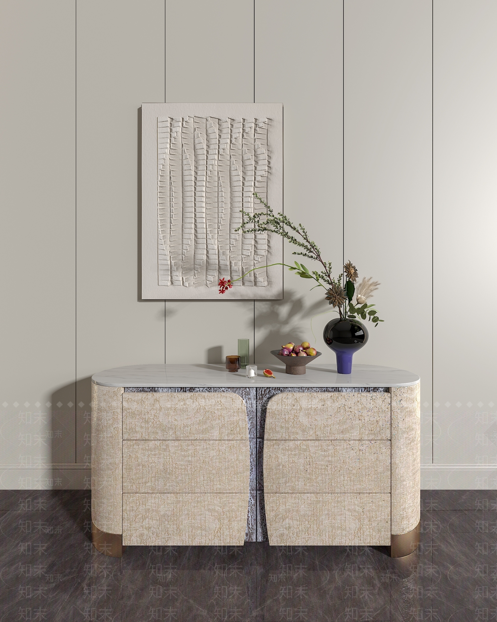 现代意式玄关柜3D模型下载【ID:1203710641】