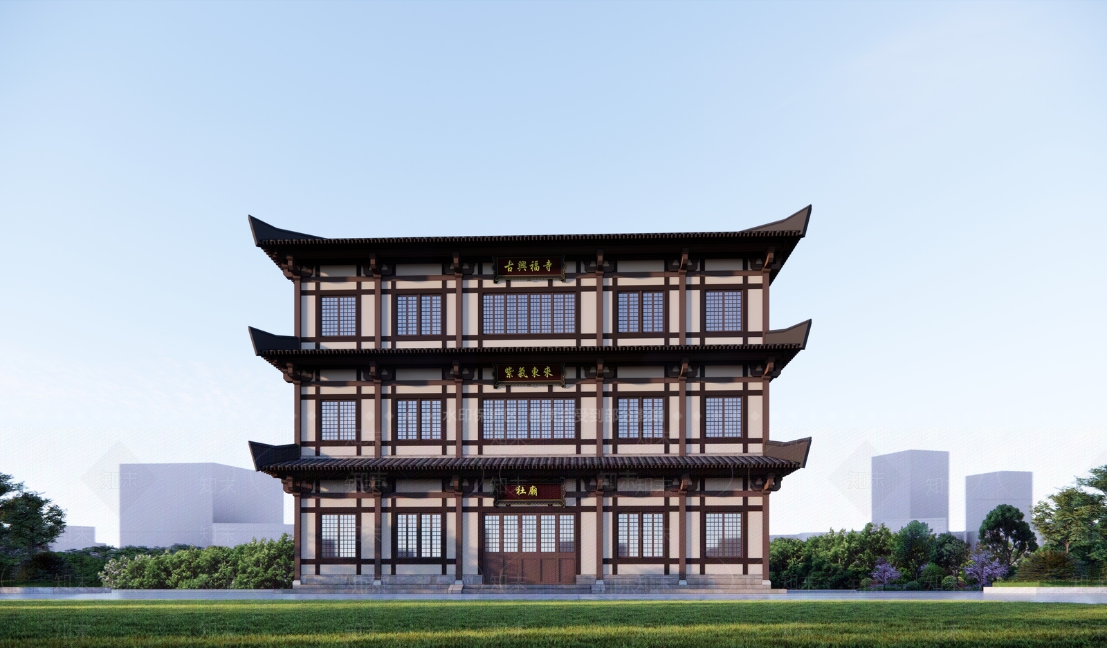 中式小公建SU模型下载【ID:1203713853】