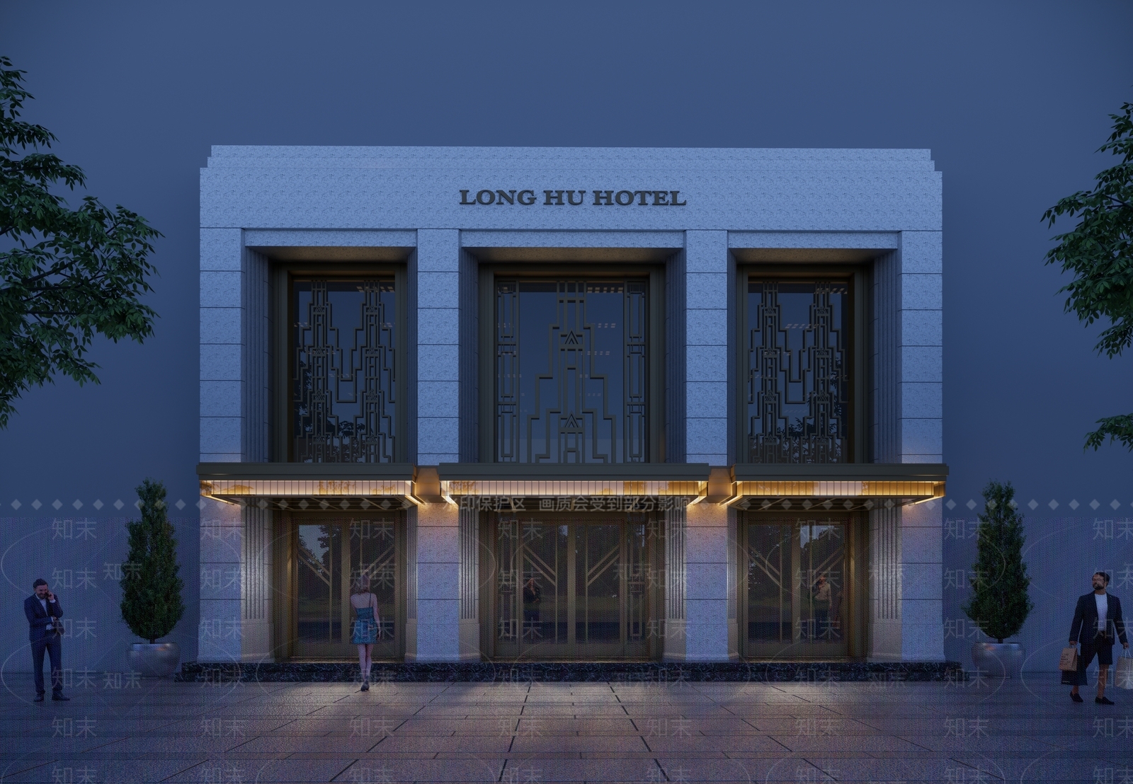 北欧酒店建筑SU模型下载【ID:1203715210】